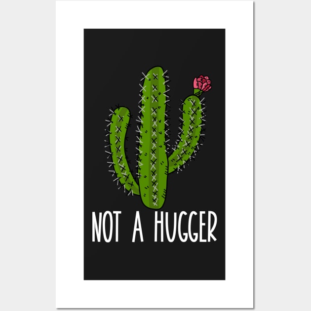 Not a Hugger Funny Cactus Introvert Wall Art by CeeGunn